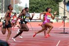 Charonda Williams leads the 200 metres, 2012 Samsung Diamond League, Crystal Palace, London.